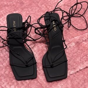 ALDO Black Lace-Up Heels